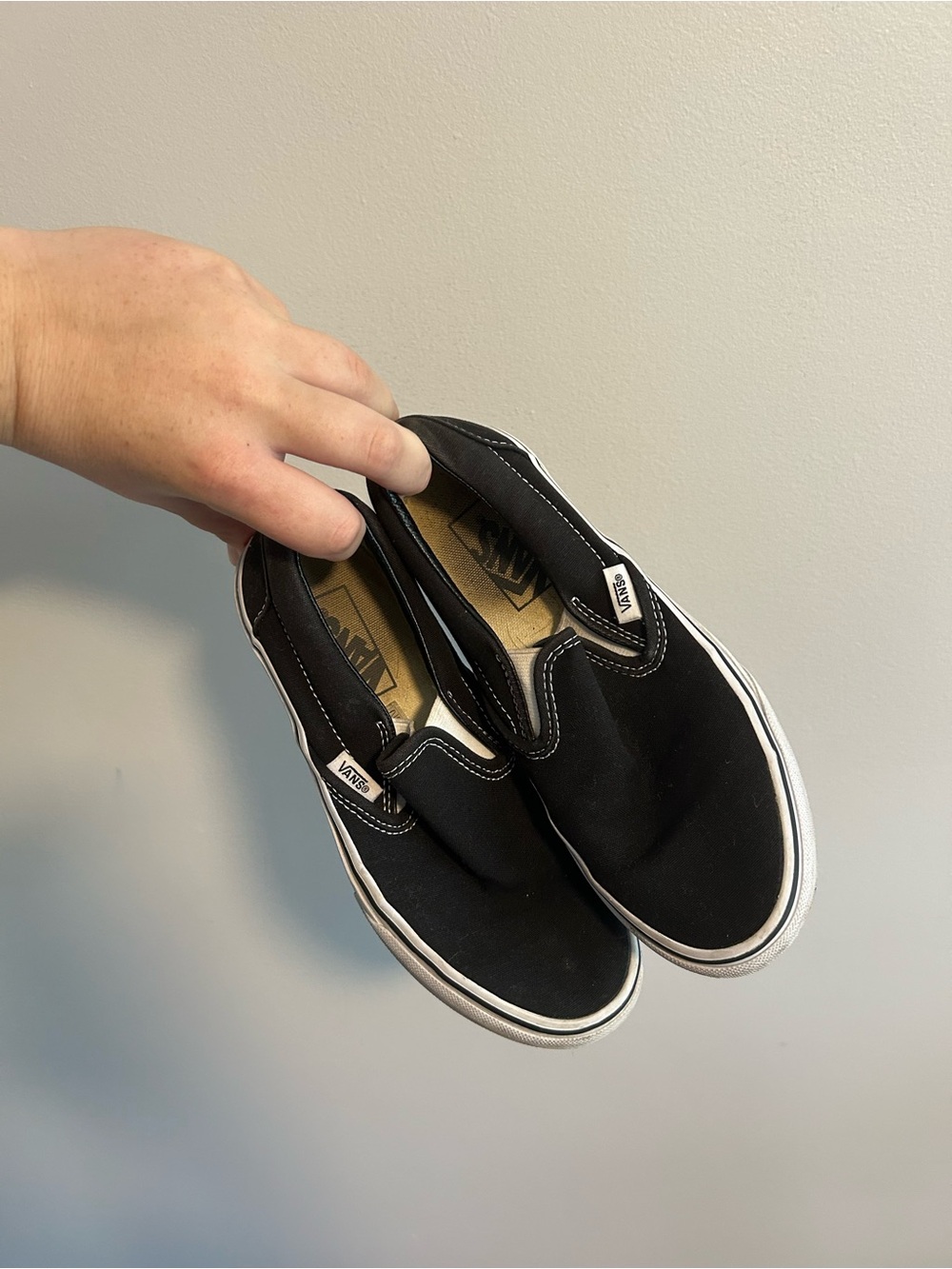 Vans Kids 3.5 Black Slip-On Sneakers shoes